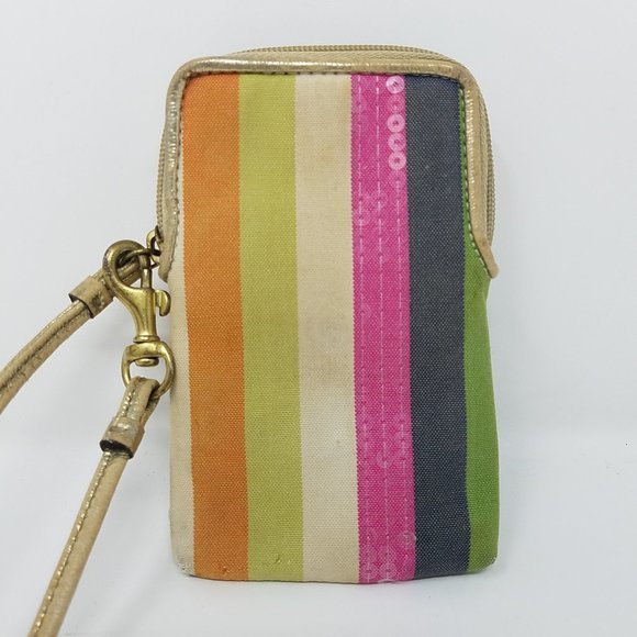 Coach wristlet striped phone/ID - Picture 5 of 9